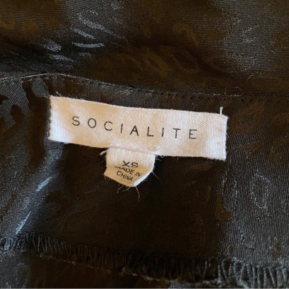 Socialite One Shoulder Long Sleeve Black Cheetah Print Blouse Top HOC Winter - Picture 5 of 5